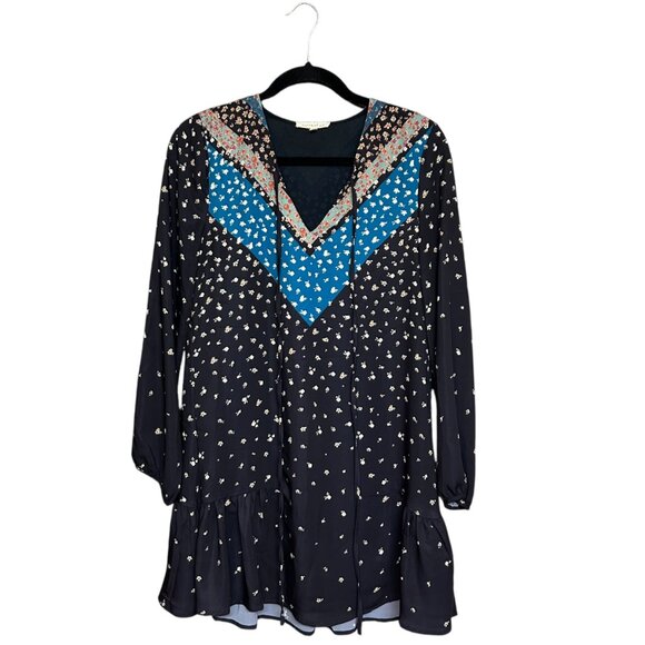 Current Air Womens Sheath Multicolor Floral Long Sleeve Dress Size S - Picture 2 of 6